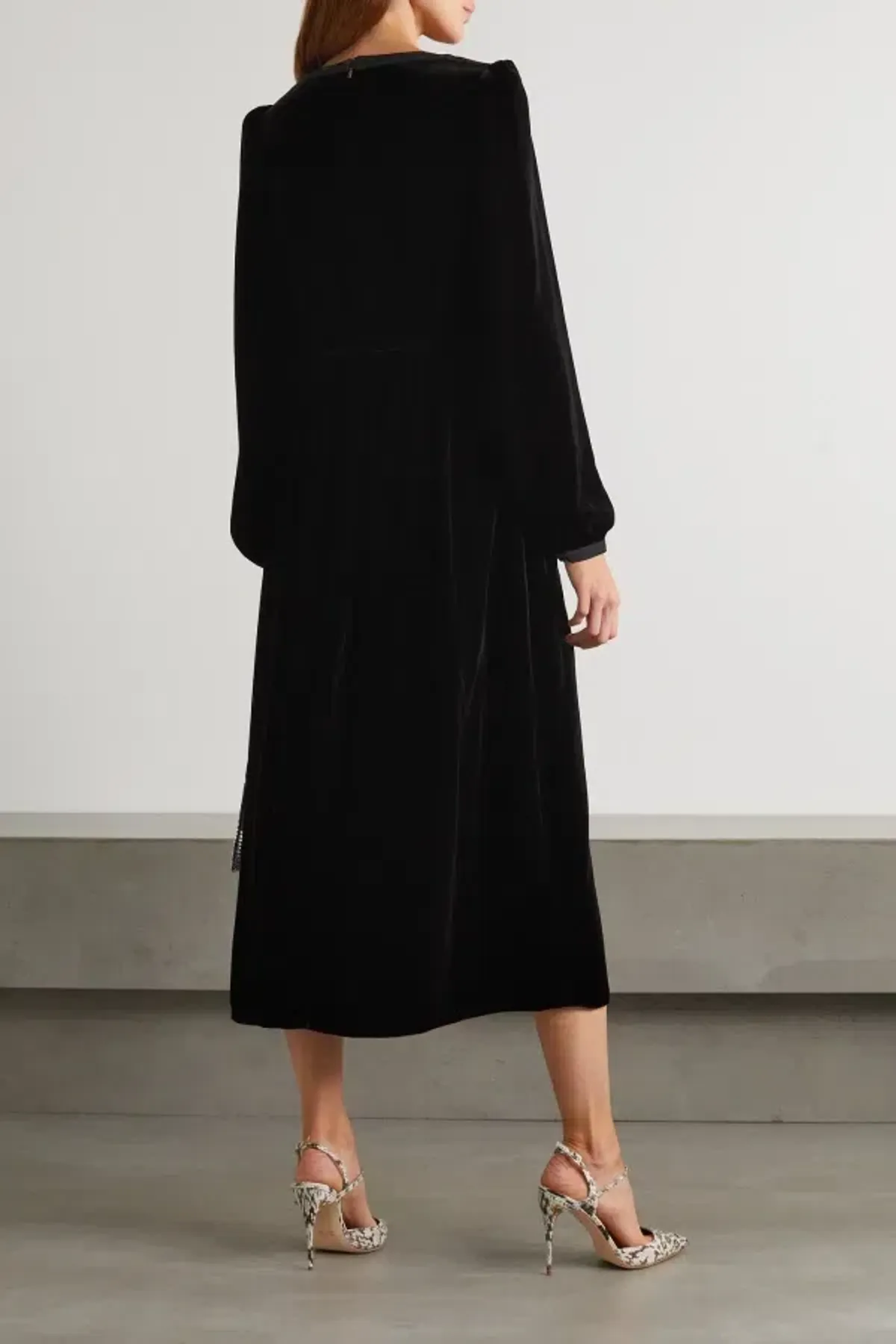 Saloni Camille Velvet Bow Dress Size 8 - Image 2
