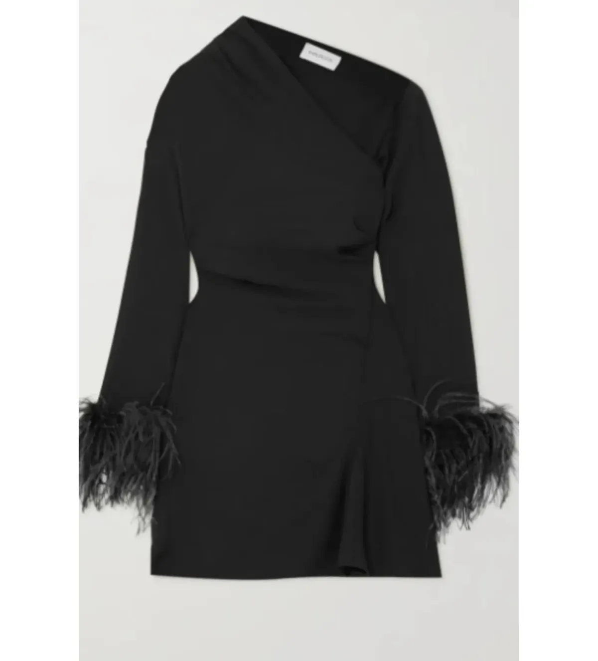 16ARLINGTON Rent Adelaide Feather Mini Dress Black Size 12 - Image 3