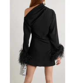 16ARLINGTON Rent Adelaide Feather Mini Dress Black Size 12 for rent on The Volte - image 2