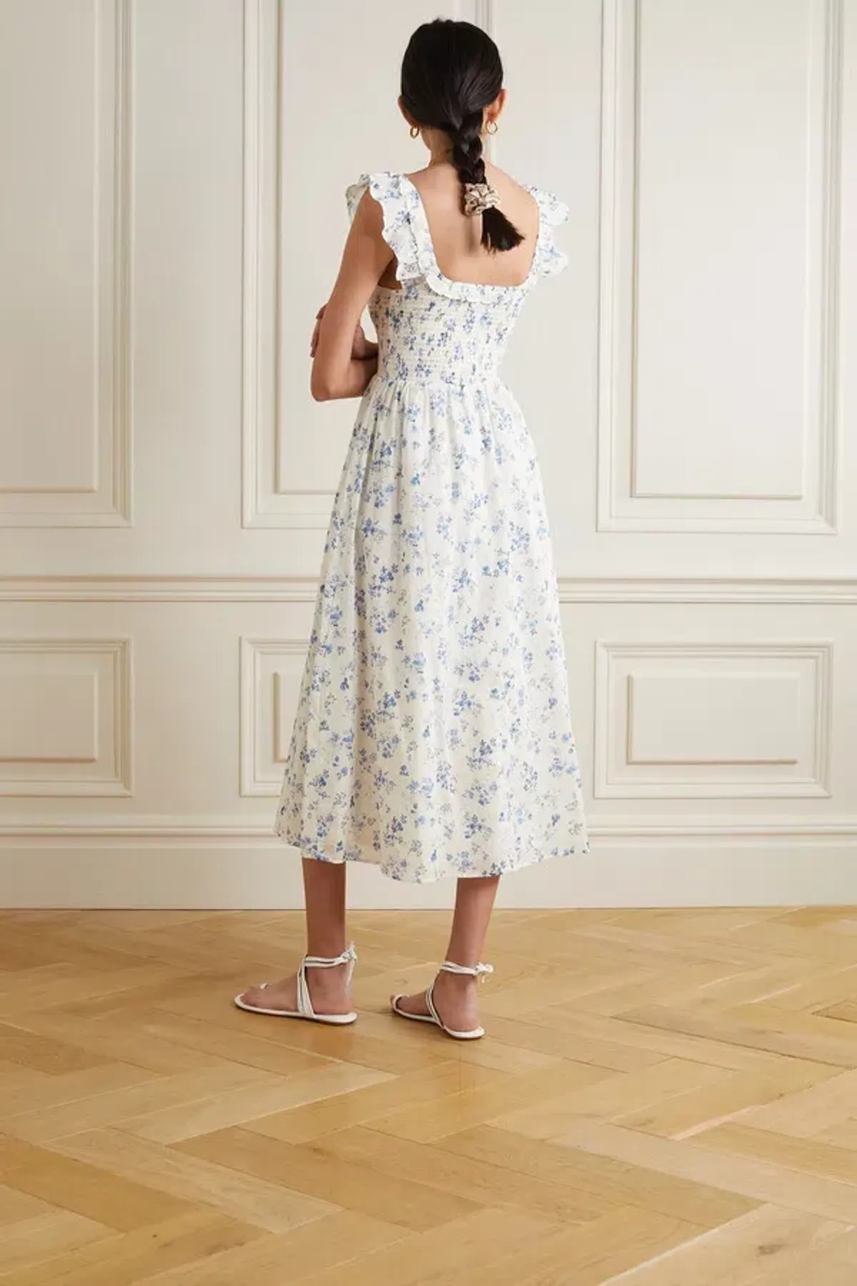 Reformation Noreen Midi Dress Blue Floral Size S / UK 8 - Image 3