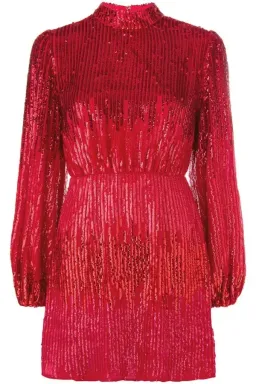 RIXO Samantha Mini Dress Red Size UK 10 for rent on The Volte - image 3