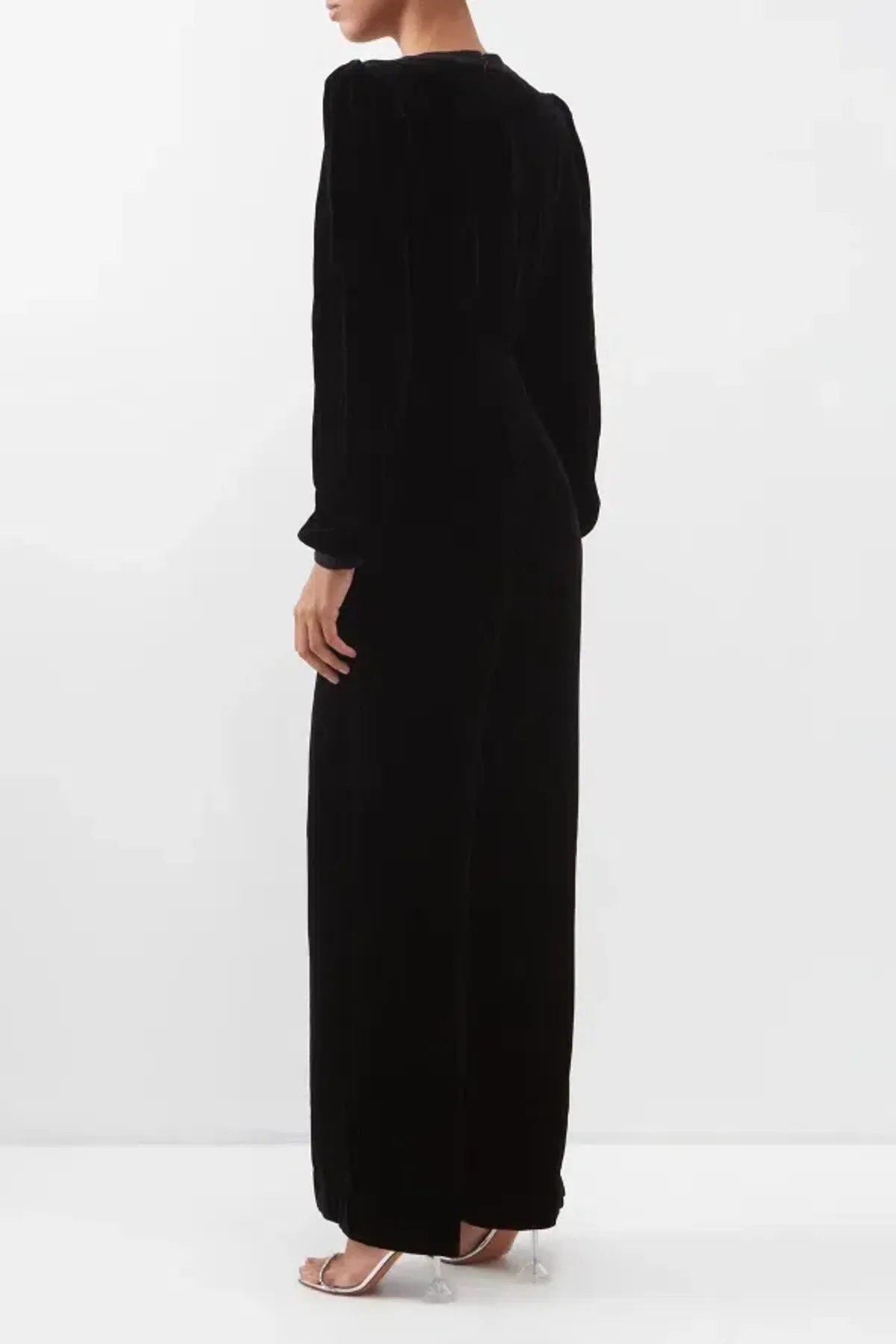 Saloni Camille Crystal Bow Jumpsuit Black Size UK 14 - Image 3