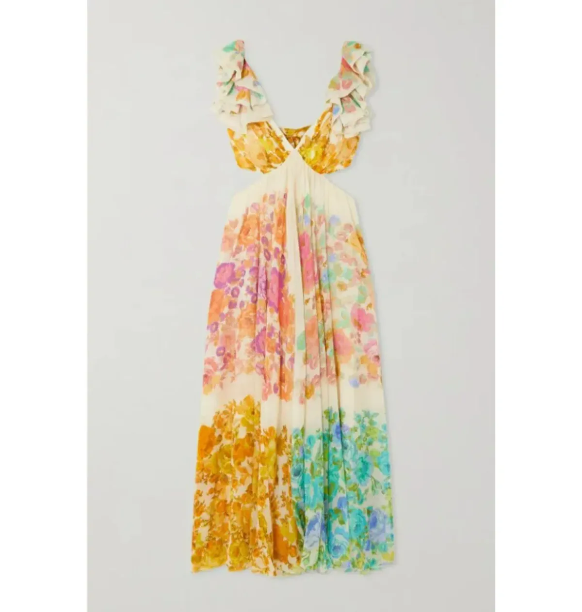 Zimmermann Raie Cut Out Dress Multi Size UK 10 - Image 3