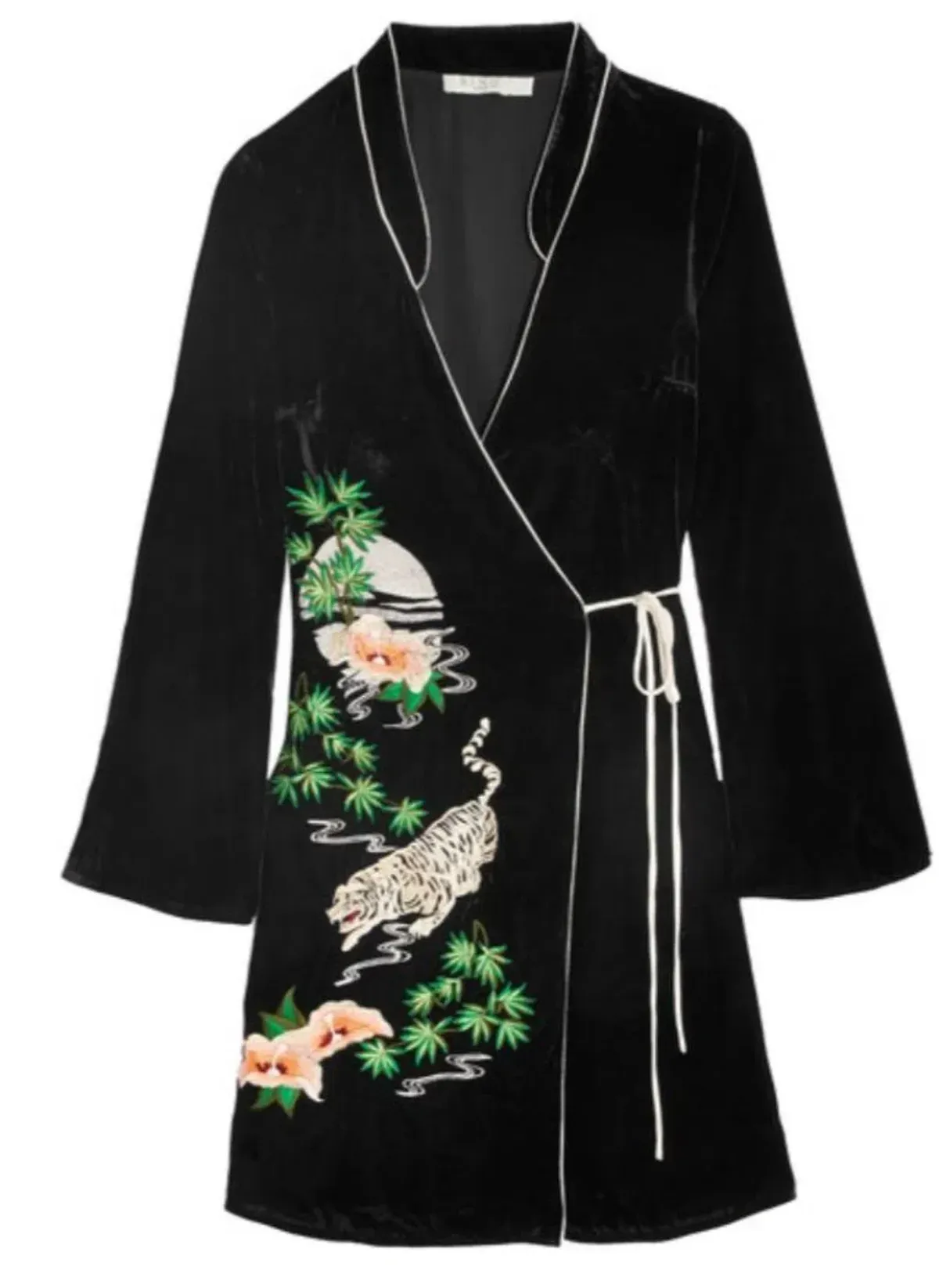RIXO Iris Tiger Velvet Mini Dress Black Size UK 10 - Image 3