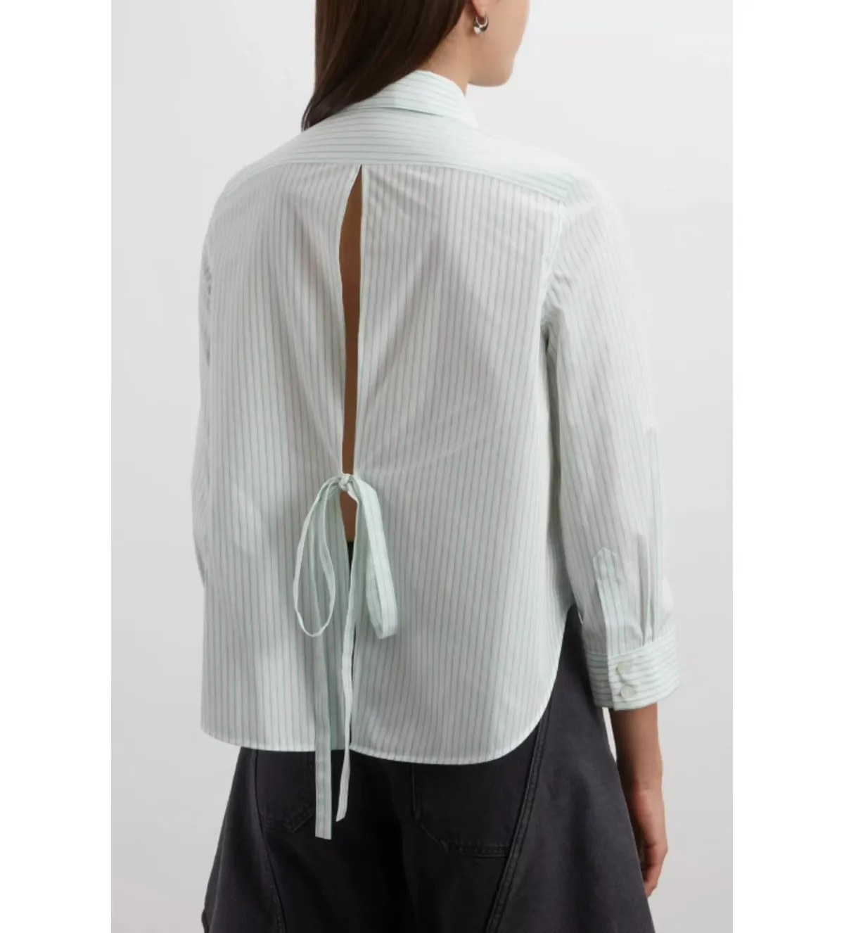 Loewe Trapeze Shirt Green/White Stripe Size 10 - Image 3