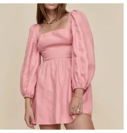 Reformation Brodie Dress Pink Size UK 12 for rent on The Volte - image 2