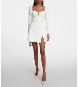 Self-Portrait Embellished long-sleeve Mini Dress White Size 8 for rent on The Volte - image 2