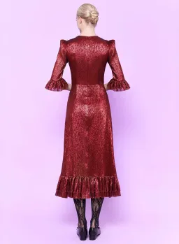 The Vampire's Wife The Falconetti Midi Dress Red Size UK 10 for rent on The Volte - image 2