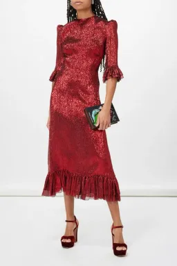 The Vampire's Wife The Falconetti Midi Dress Red Size UK 10 for rent on The Volte - image 3