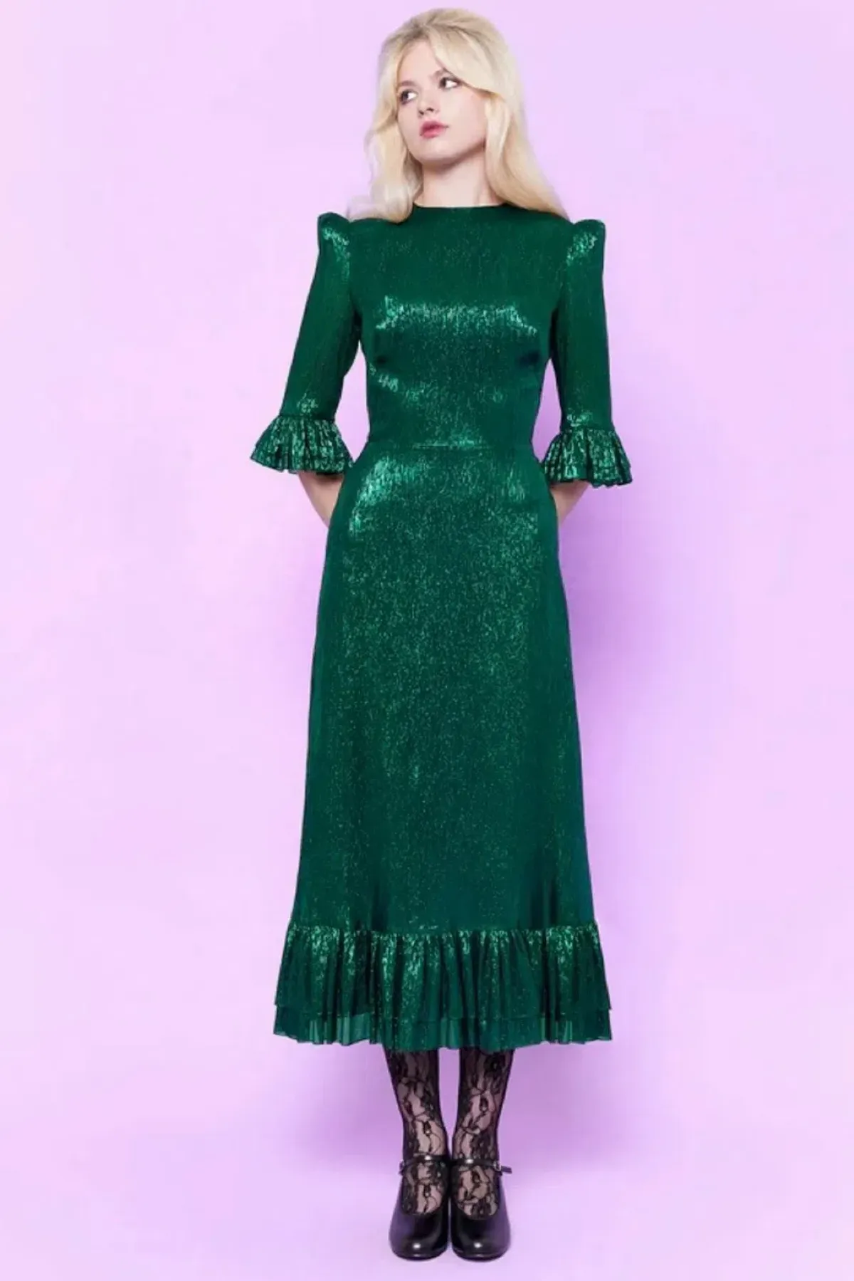 The Vampire's Wife The Falconetti Midi Dress Green Size UK 14 - Image 1