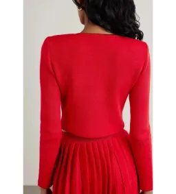 Self-Portrait Heart Buttoned Cardigan Red Size M/Au 10 for rent on The Volte - image 2