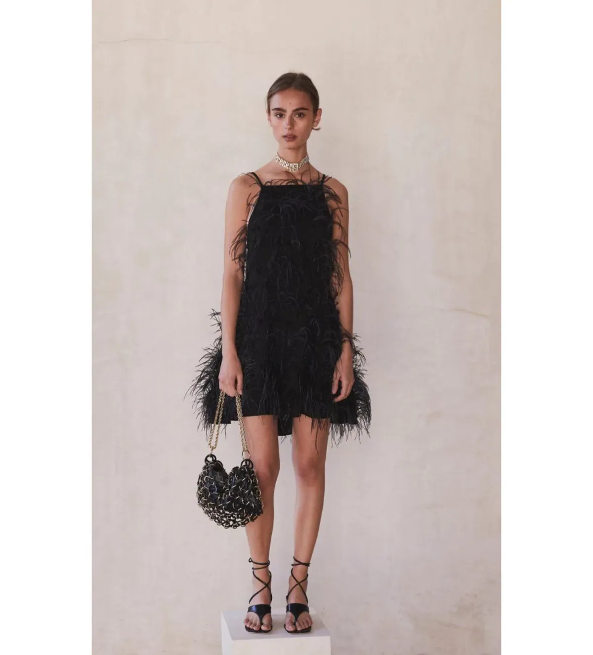 Cult Gaia Shannon Feather Dress Black Size M/Au 10  - Image 1