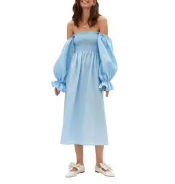 Sleeper Atlanta Dress Blue Size UK 10 for rent on The Volte - image 1
