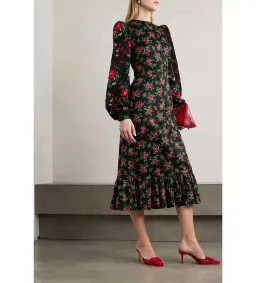 The Vampire's Wife Villanelle Rose Dress Black Size 8 for rent on The Volte - image 1