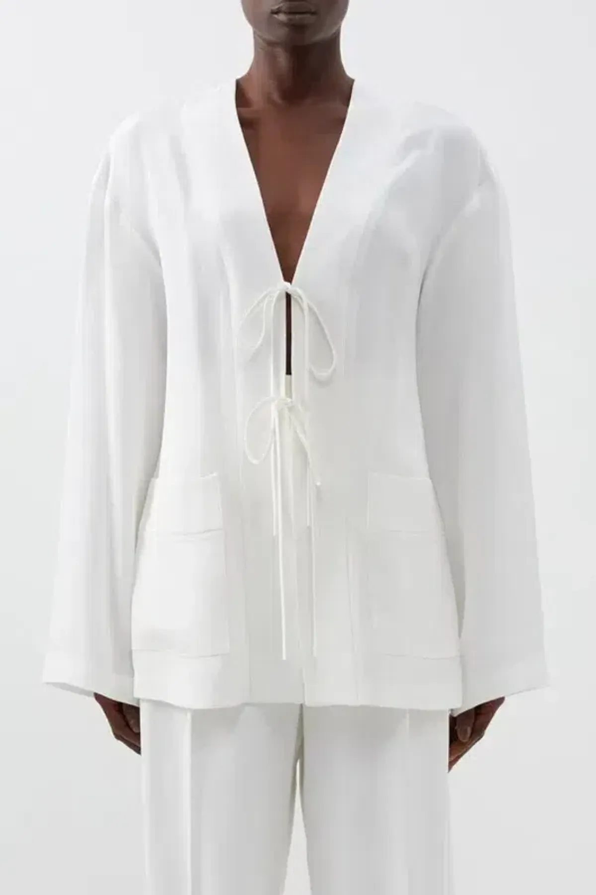 Raey Tie Front Pyjama Jacket Size 10 - Image 1