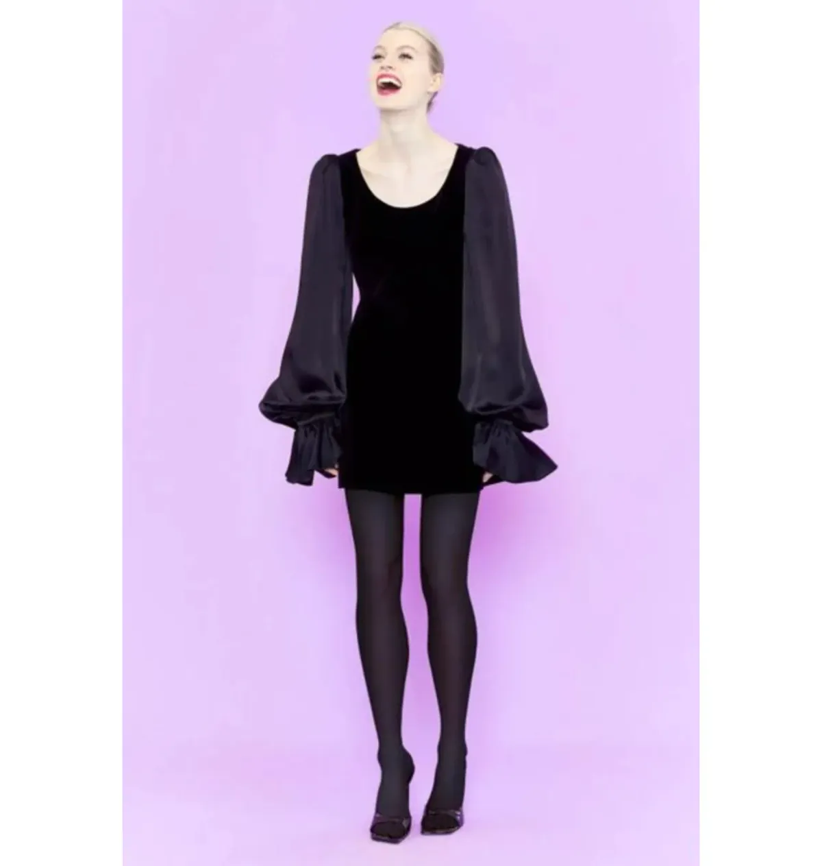 The Vampire’s Wife Little Ghost Velvet Mini Dress Black Size UK 12 - Image 2