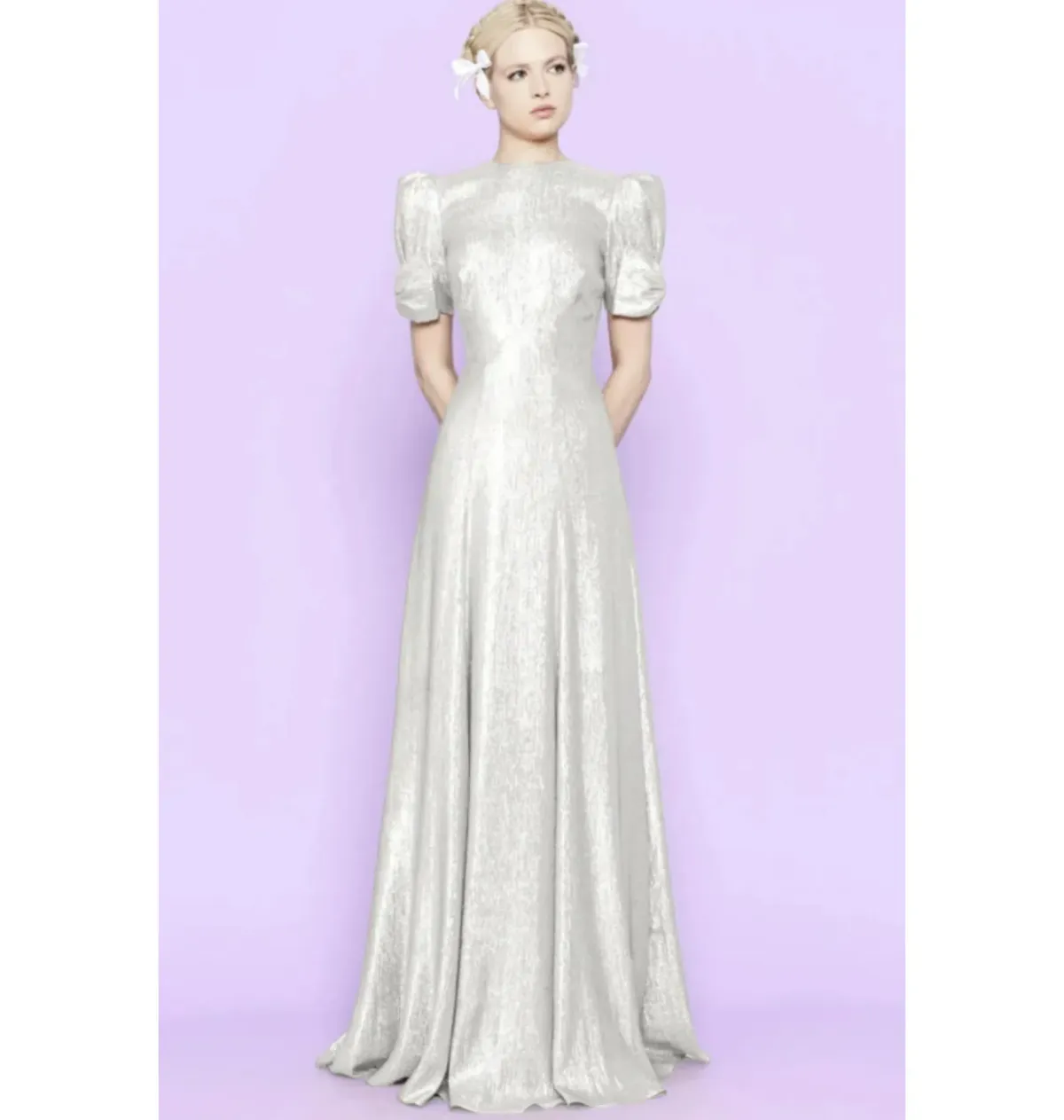 The Vampire’s Wife American Chevron Lame Gown Silver Size UK 10 - Image 1