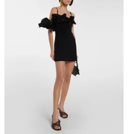 Jacquemus Le Robe Duna Frill Dress Black Size UK 10  for rent on The Volte - image 3