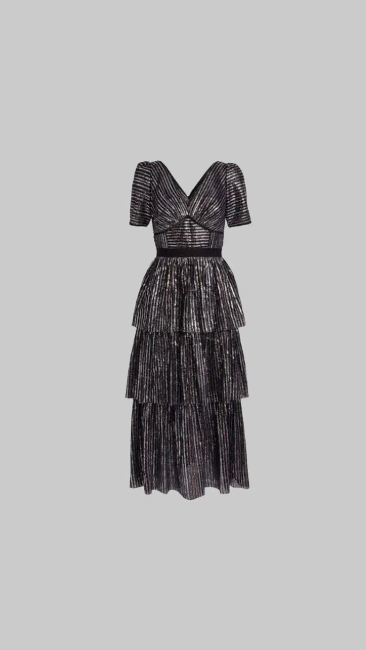 Self-Portrait Tiered Sequin Midi Dress Size UK 12 - Image 3