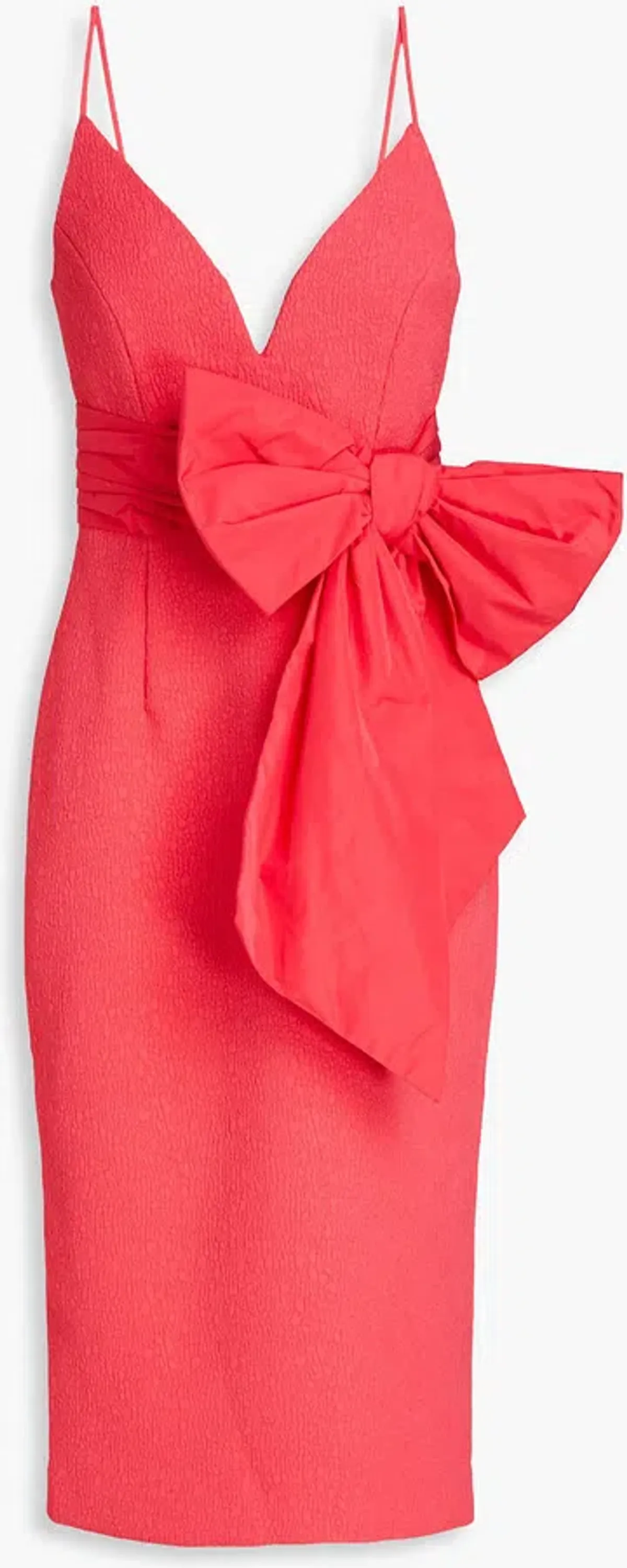 Rebecca Vallance Taffeta Bow Midi Dress Pink Size UK 10 - Image 4