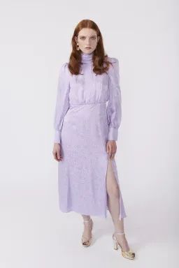 Olivia Rubin Gwen Midi Dress Lilac Size UK 14 for rent on The Volte - image 1