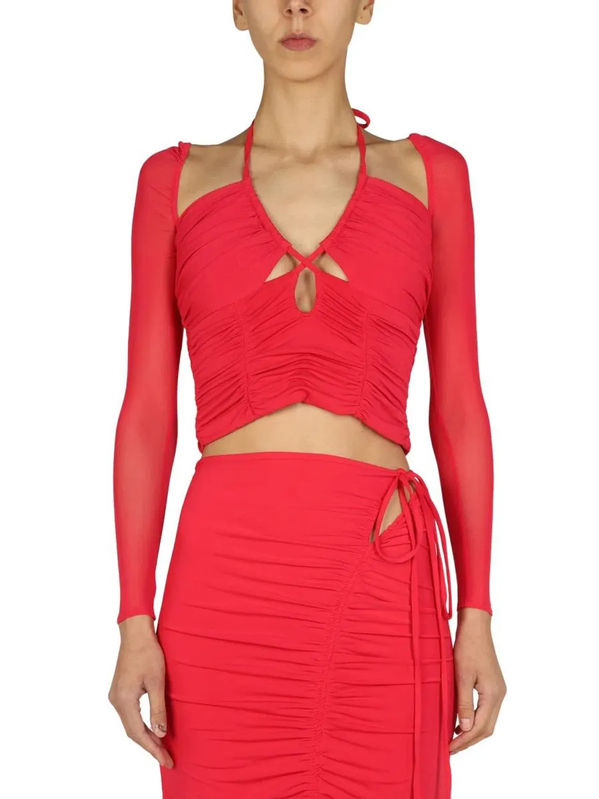 Self Portrait Jersey Cut Out Midi Dress Fuschia Size UK 8 - Image 2