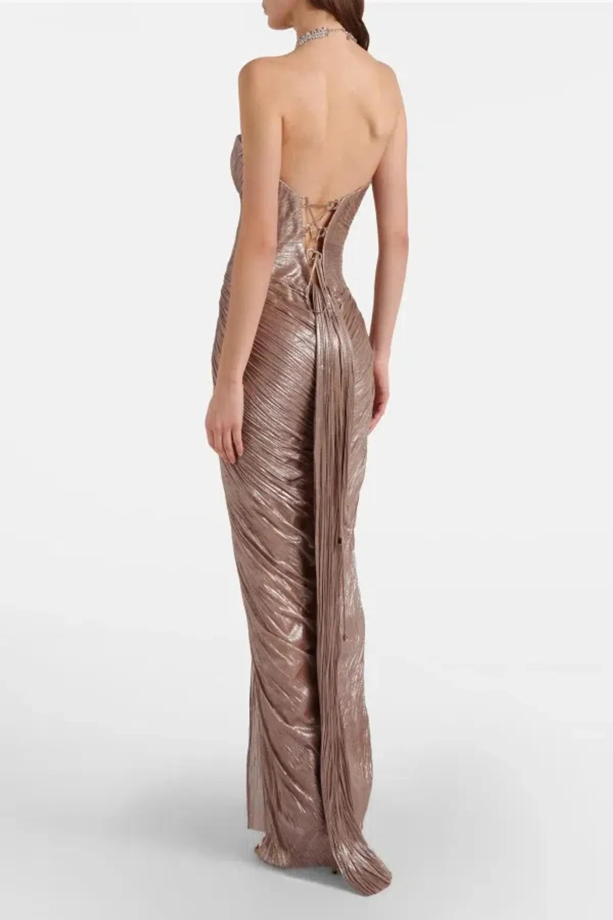 Maria Lucia Hohan Alessandra draped lamé gown - Image 3