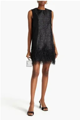 Ganni Feather Mini Dress Size 10 for rent on The Volte - image 1
