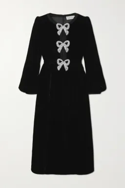 Saloni Camille Velvet Bow Dress Size 10 for rent on The Volte - image 3