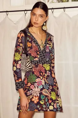 RIXO Patti Mini Dress Print Size 10 for rent on The Volte - image 1