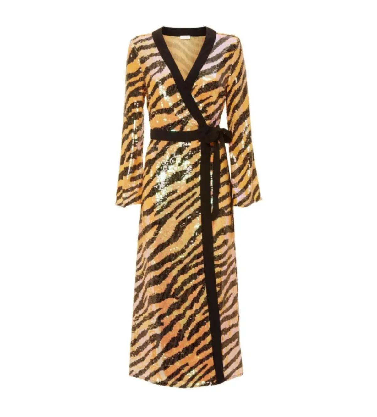 Rixo Gigi Tiger Sequin Dress Print Size XS/ UK 6 for rent on The Volte - main image