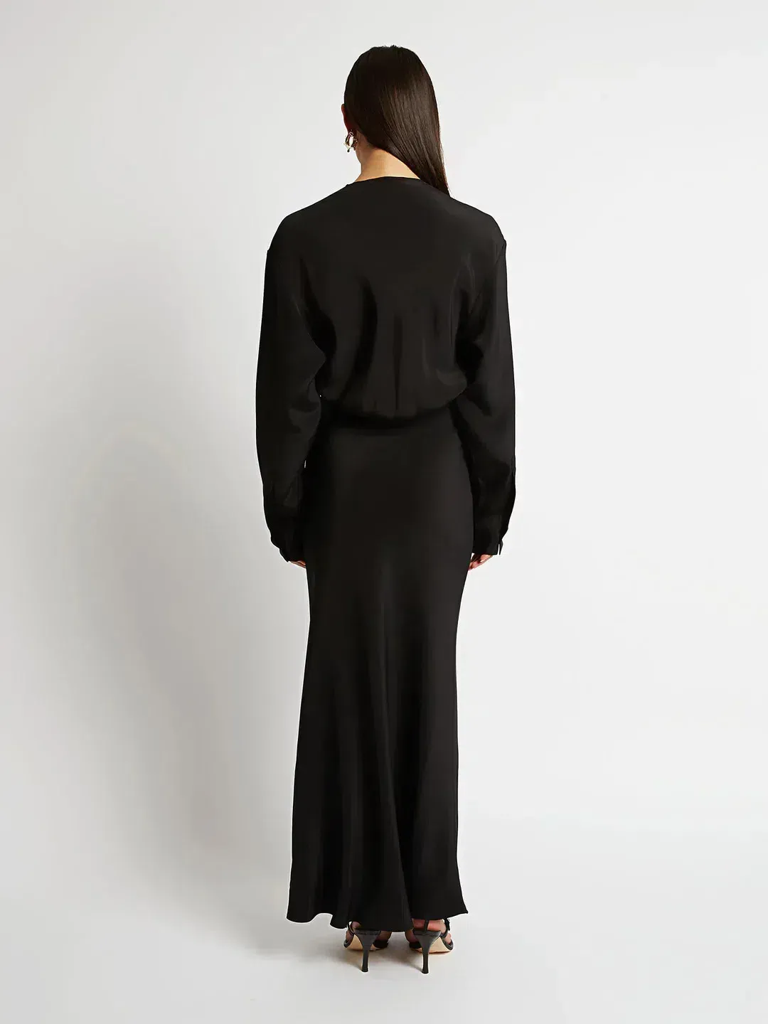 Christopher Esber Triquetra Silk Maxi Dress Black Size 10 for rent on The Volte - main image