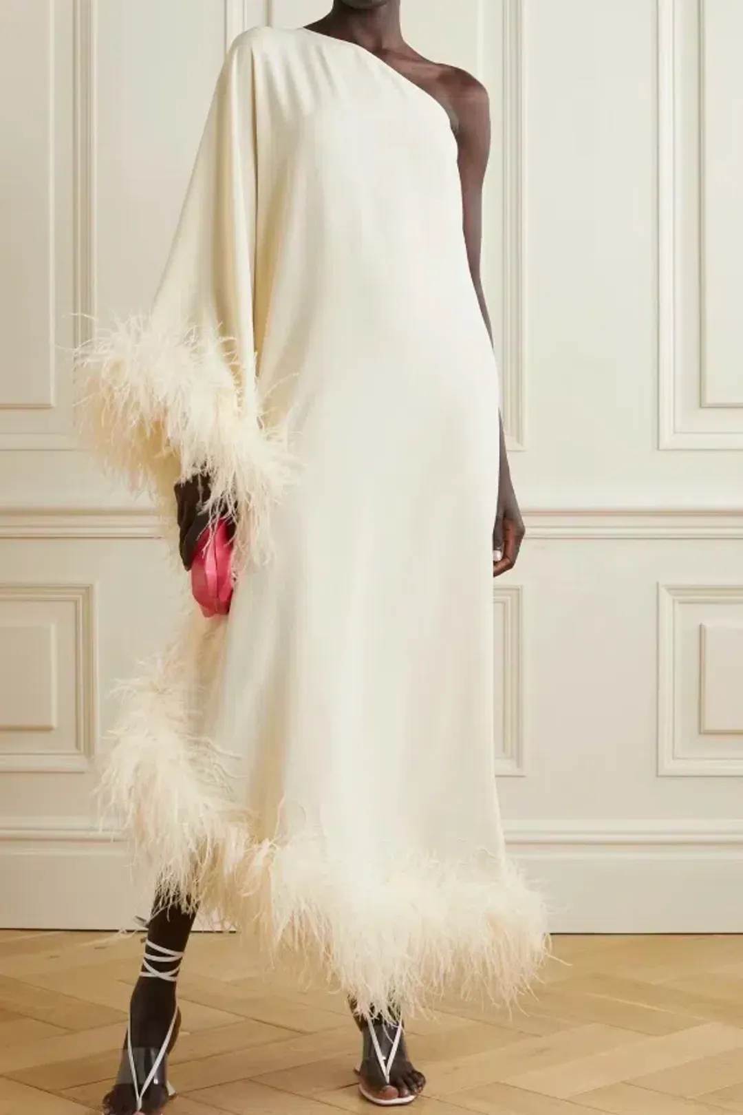 Taller Marmo Ubud Ivory Feather Gown Ivory Size UK 12 for rent on The Volte - main image