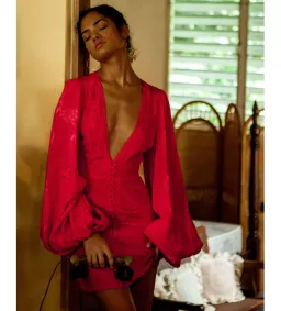 Rat & Boa Isabella Mini Dress Red Size UK 10 for rent on The Volte - image 1