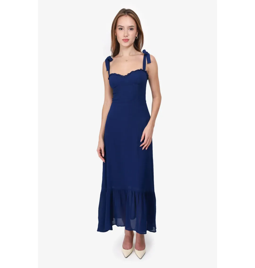 Reformation Nikita Dress Blue Size UK 12 for rent on The Volte - main image