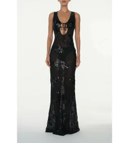 Rat & Boa Rent Giulia Sequin Dress Black Size 10  for rent on The Volte - image 1