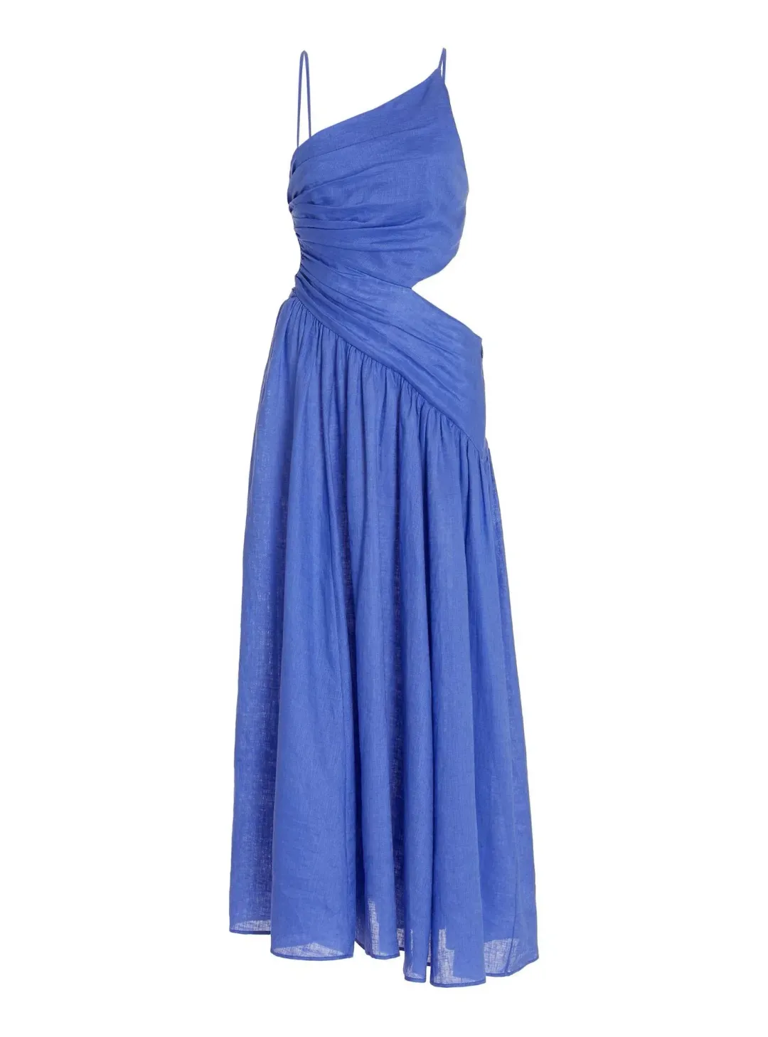 Zimmermann Tropicana Asymmetric Midi Dress Electric Blue Size UK 12 for rent on The Volte - main image