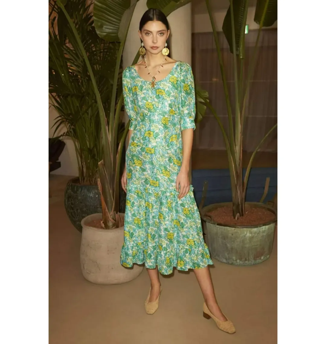 Rixo Kiara Dress Floral Size UK 12 for rent on The Volte - main image