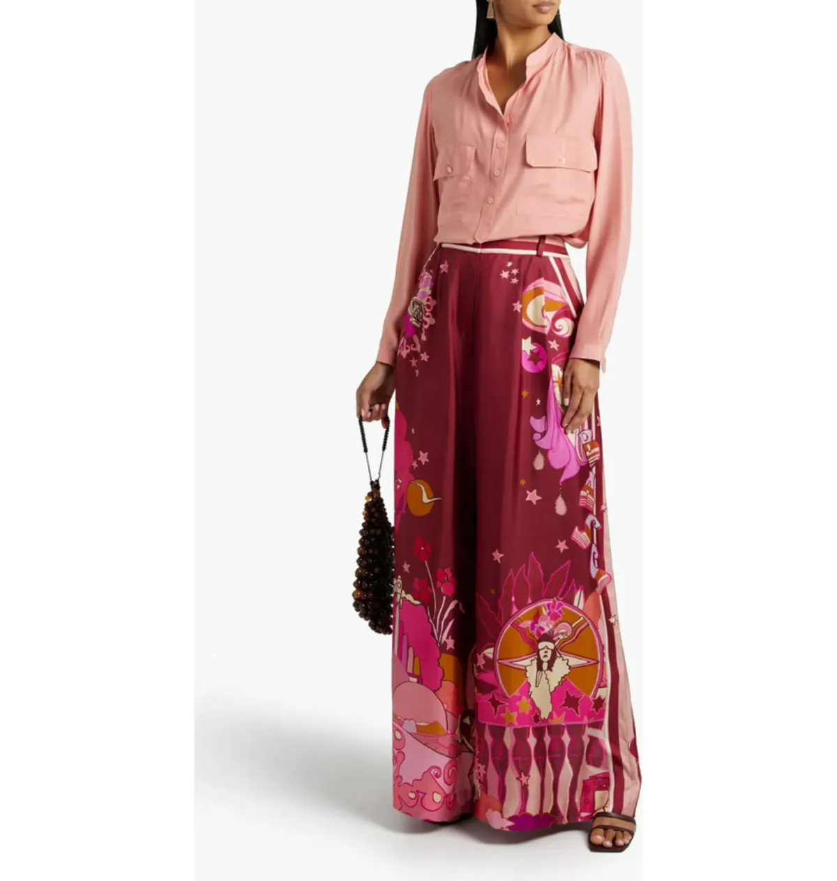 Zimmermann Concert Printed Pants in Plum Collage Size 2 / UK 12 for rent on The Volte - main image