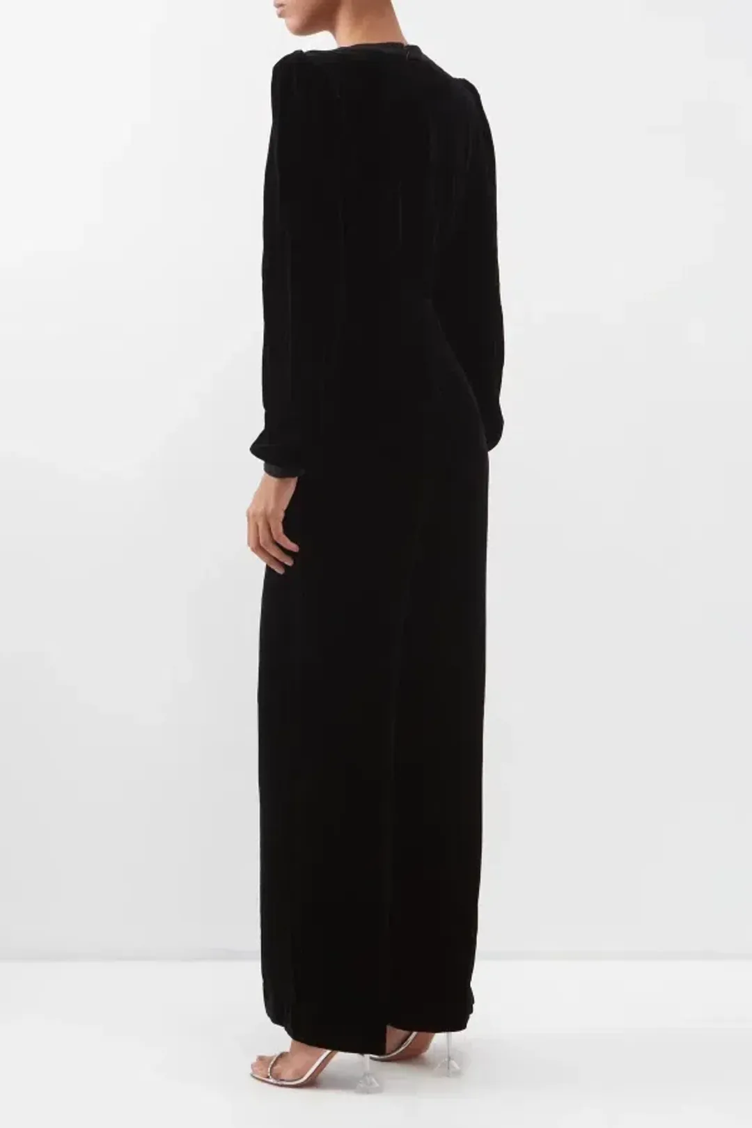 Saloni Camille Crystal Bow Jumpsuit Black Size UK 14 for rent on The Volte - main image