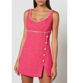 Self Portrait Boucle Mini Dress Hot Pink Size UK 12 for rent on The Volte - image 2