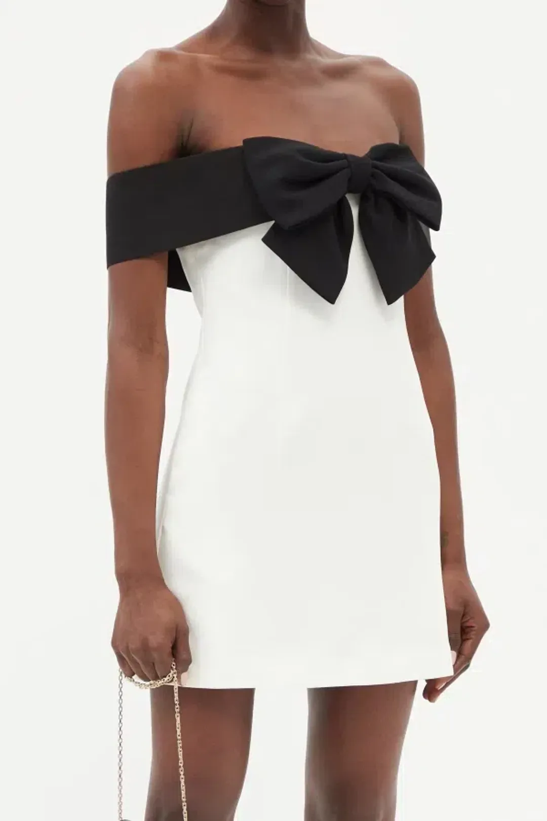 Self-Portrait Black and White Bow Dress Size UK 10 for rent on The Volte - main image