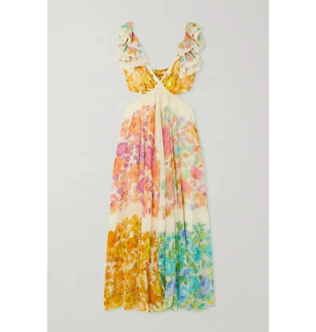 Zimmermann Raie Cut Out Dress Multi Size UK 12 for rent on The Volte - main image