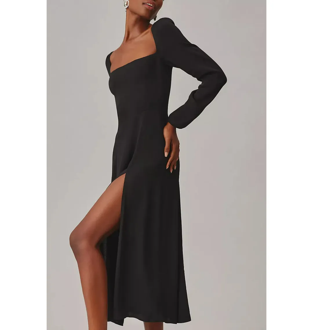 Reformation Sigmund Dress Black Size UK 12 for rent on The Volte - main image