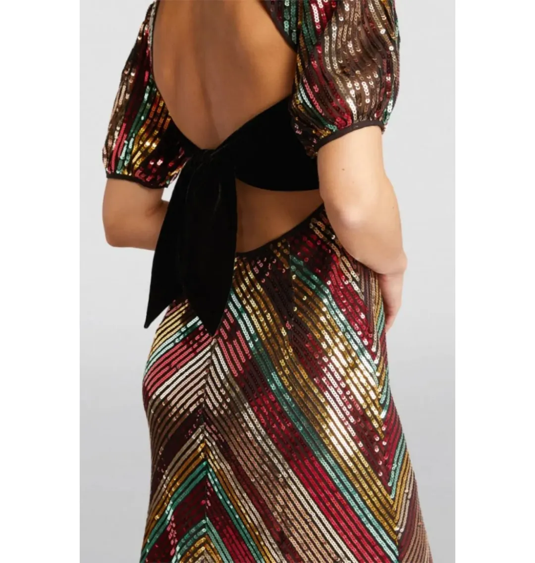 Rixo Daisy Sequin Dress Multi Size UK 12 for rent on The Volte - main image
