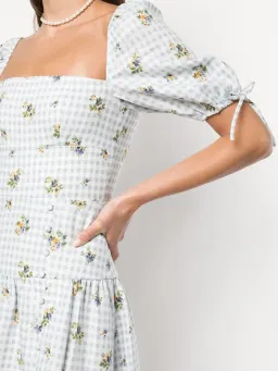 Reformation Melony Linen Midi Dress Floral Size UK 12 for rent on The Volte - image 2