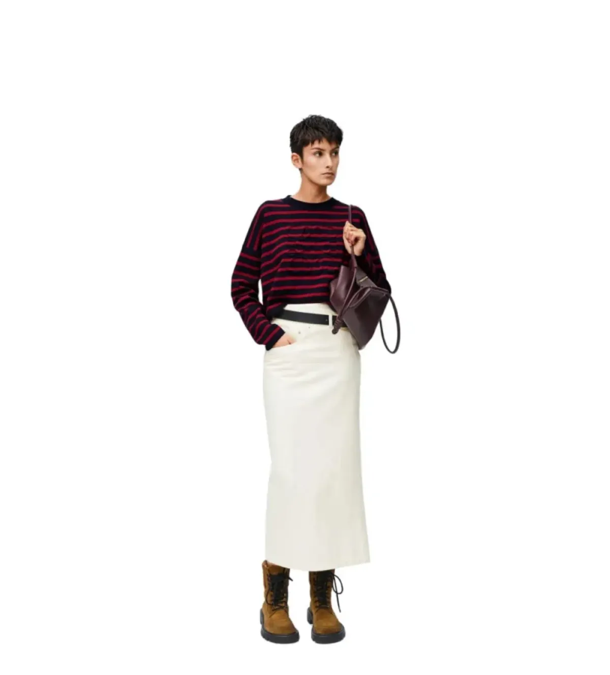 Loewe Deconstructed Denim Skirt White Size 8  for rent on The Volte - main image