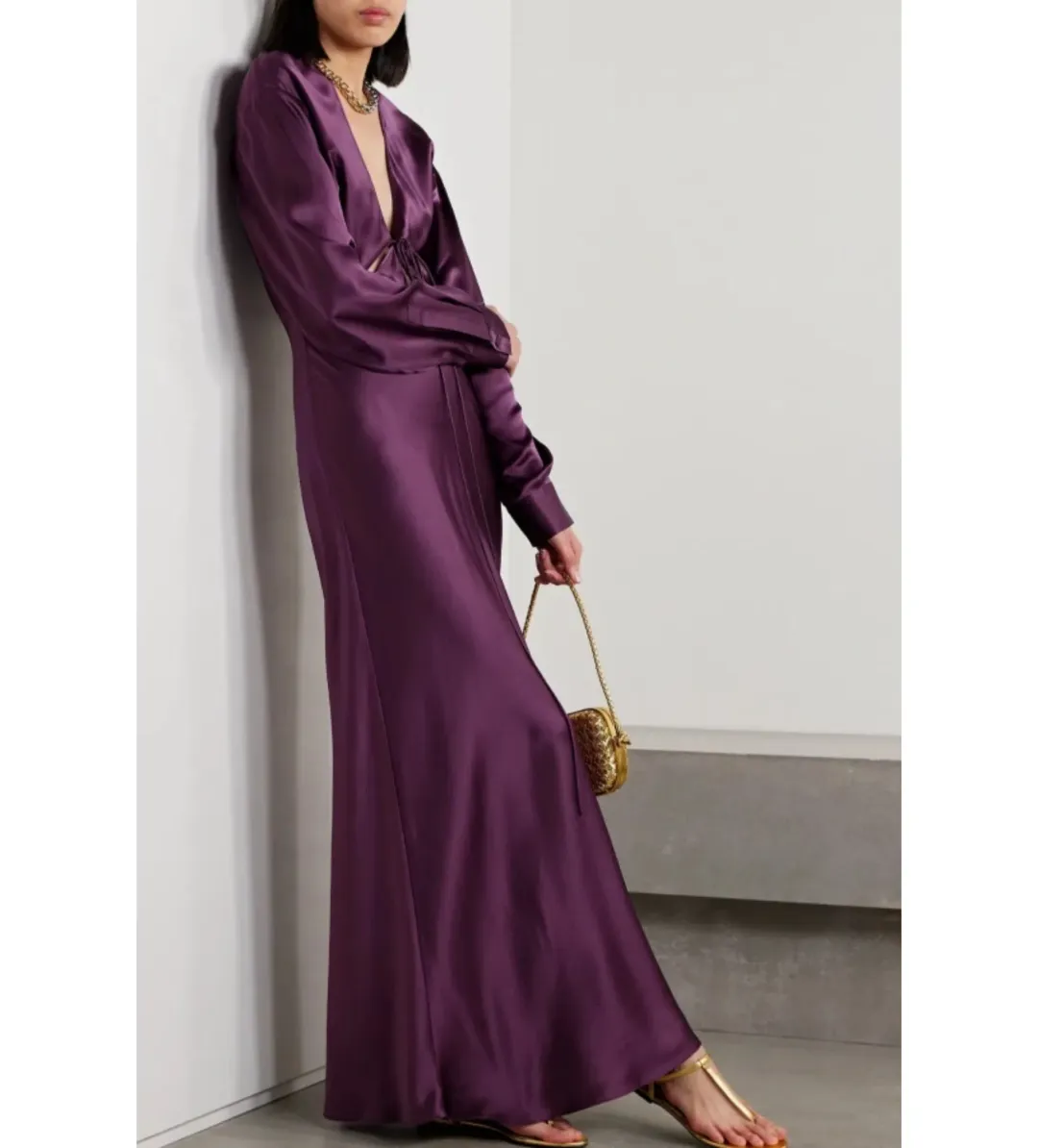 Christopher Esber Triquetra Cut Out Dress Plum Size 10  for rent on The Volte - main image