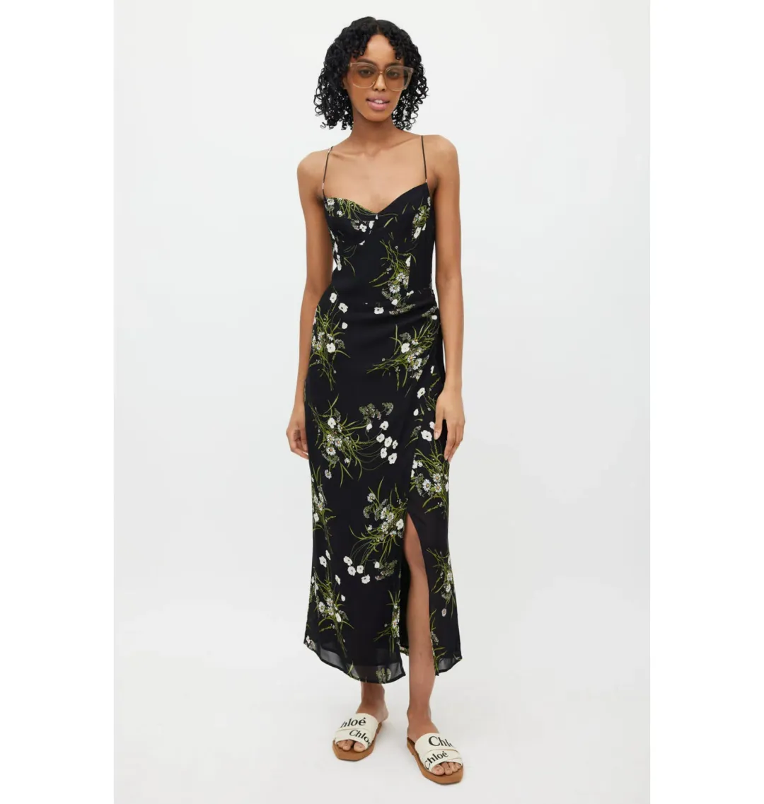 Reformation Kourtney Dress in Veuve Size UK 12 for rent on The Volte - main image
