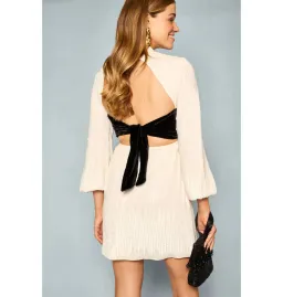 Rixo Lara Sequinned Mini Dress in Ivory Sequin Size UK 12 for rent on The Volte - image 3